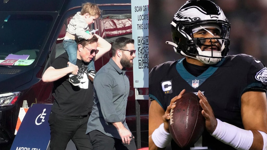 Elon Musk enters Super Bowl with son, cheers Eagles EONMSK News