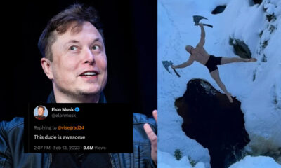 Elon Musk viking jump river