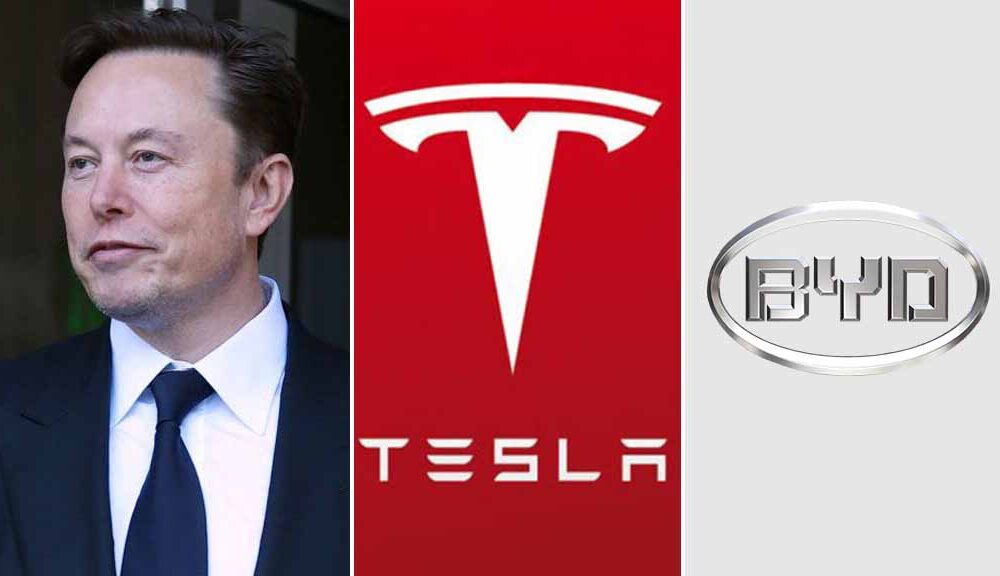 Elon Musk Tesla BYD battery
