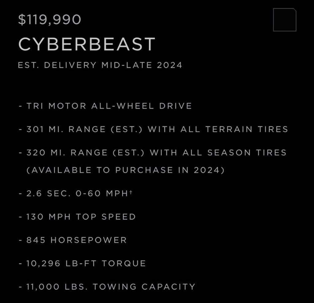 Cybertruck Foundation Series (Cyberbeast) estimated sales