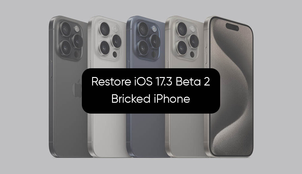 Restore iOS 17.3 Beta 2 Bricked iPhone