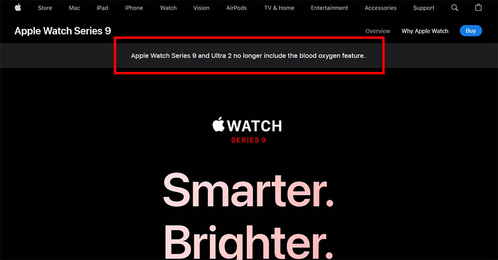 Apple Watch No Longer Blood Oxygen