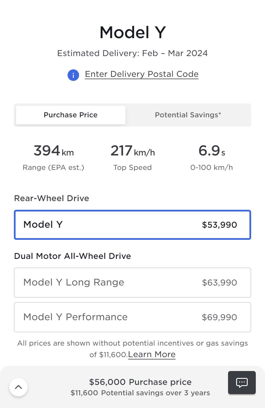 Tesla Model Y Prices in Canada