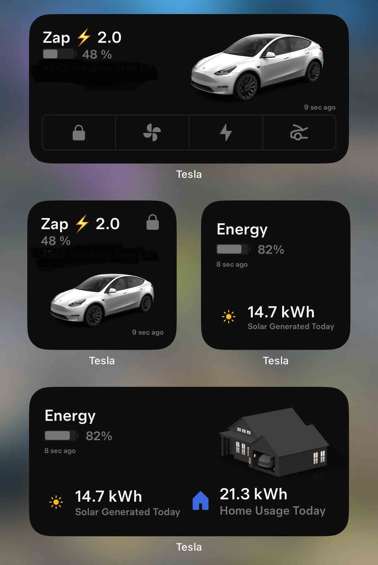 Tesla Powerwall and Solar iOS widgets