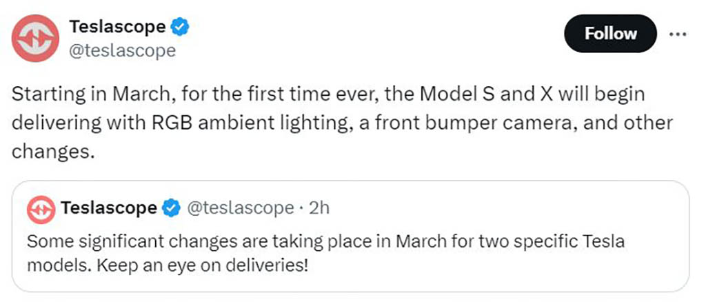 Tesla Model S X RGB Ambient Lighting