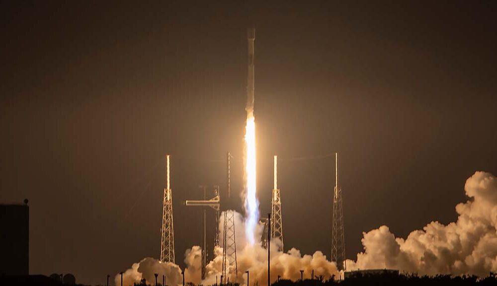 SpaceX Falcon 9 Liftoff from Space Launch Complex 40 at Cape Canaveral Space Force Station in Florida