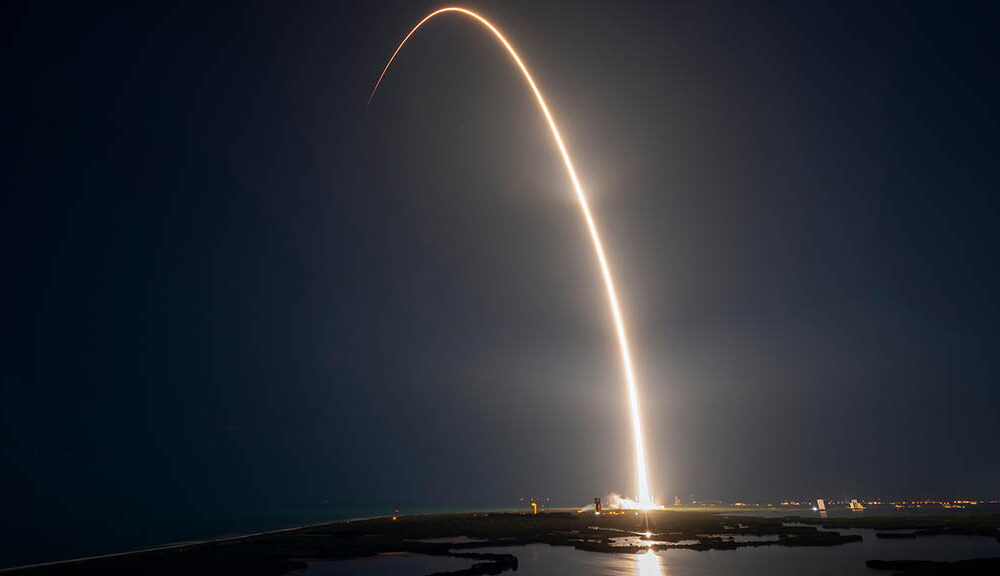 SpaceX Falcon 9 vehicle lifting off