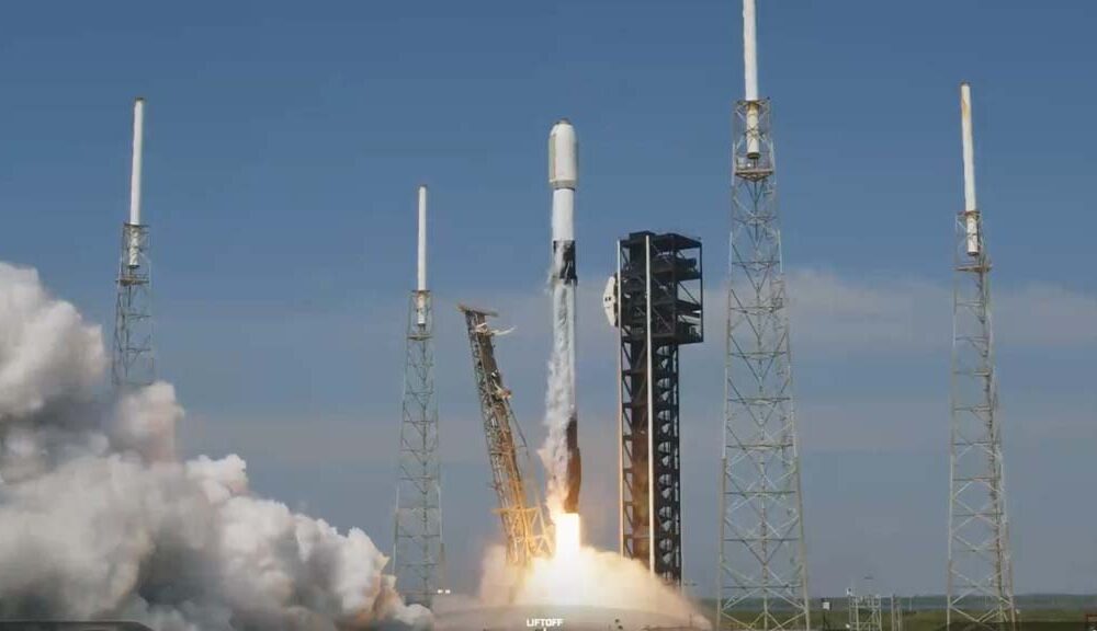 SpaceX Falcon 9 Liftoff from Space Launch Complex 40 at Cape Canaveral Space Force Station in Florida.