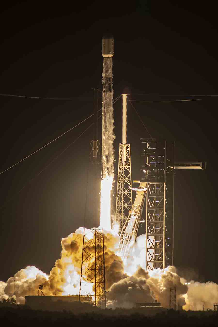 SpaceX Falcon 9 Lifting Off from Space Launch Complex 40 at Cape Canaveral Space Force Station in Florida 