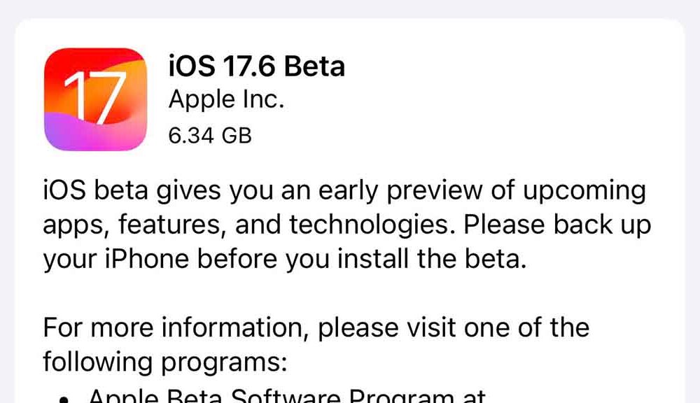 iOS 17.6 Beta