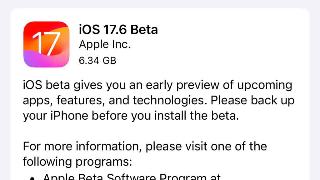 iOS 17.6 Beta