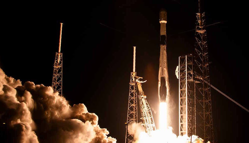 SpaceX Falcon 9 Lifting Off from Space Launch Complex 40 (SLC-40) at Cape Canaveral Space Force Station in Florida