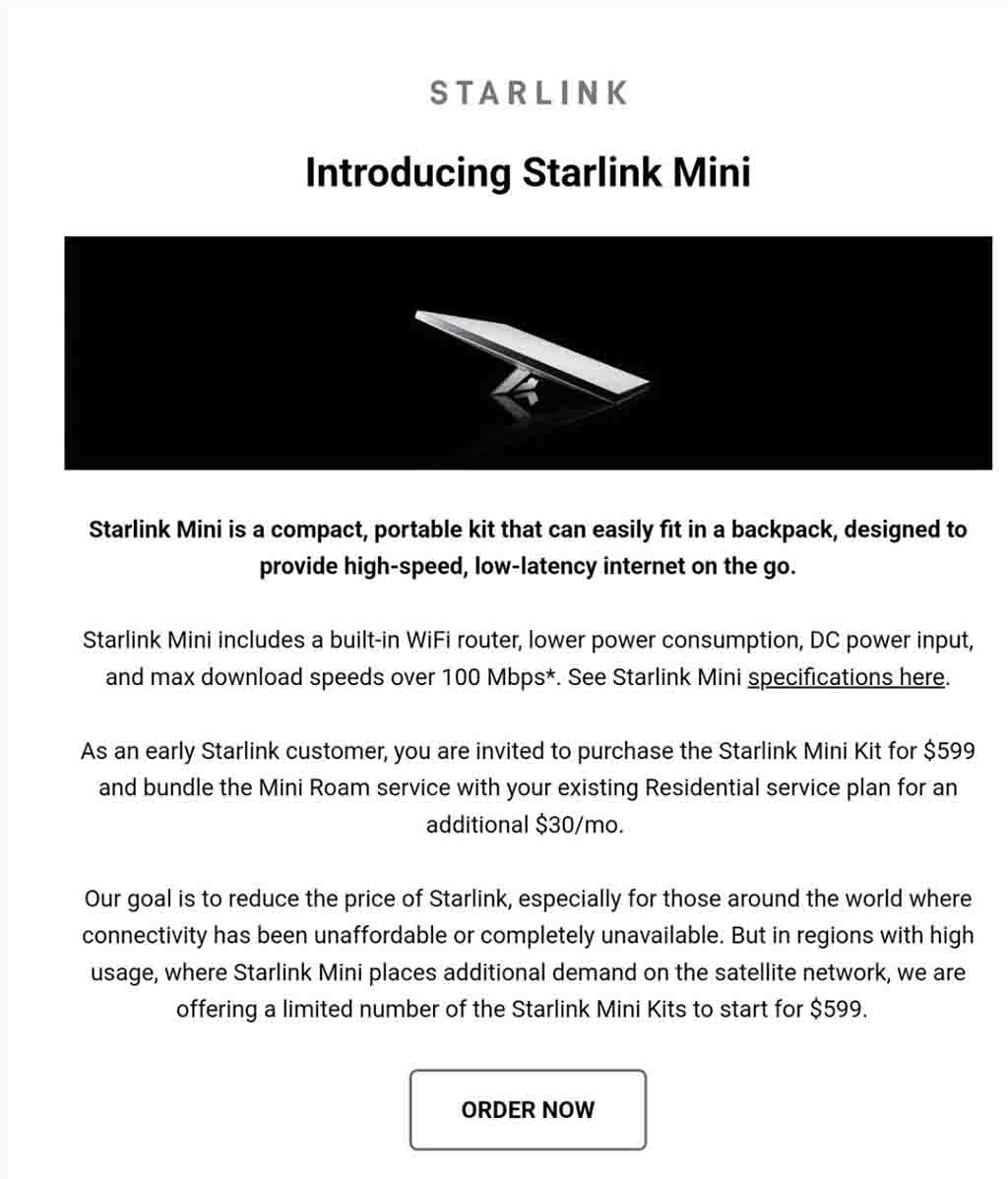 Starlink Mini Launched