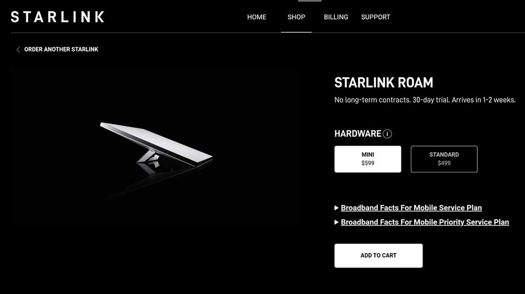 Starlink Mini Store Page 