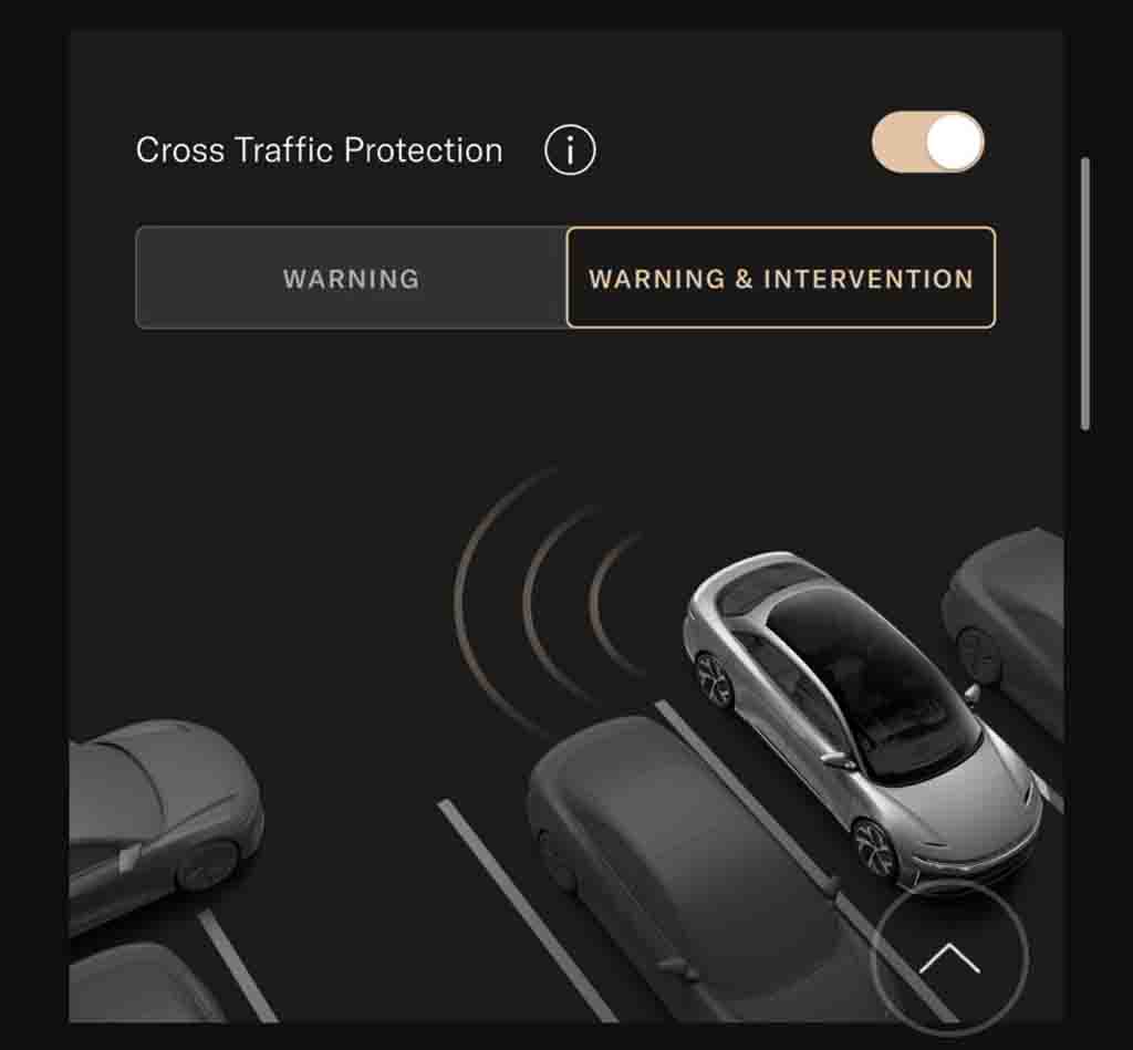 Cross Traffic Protection Warning Lucid