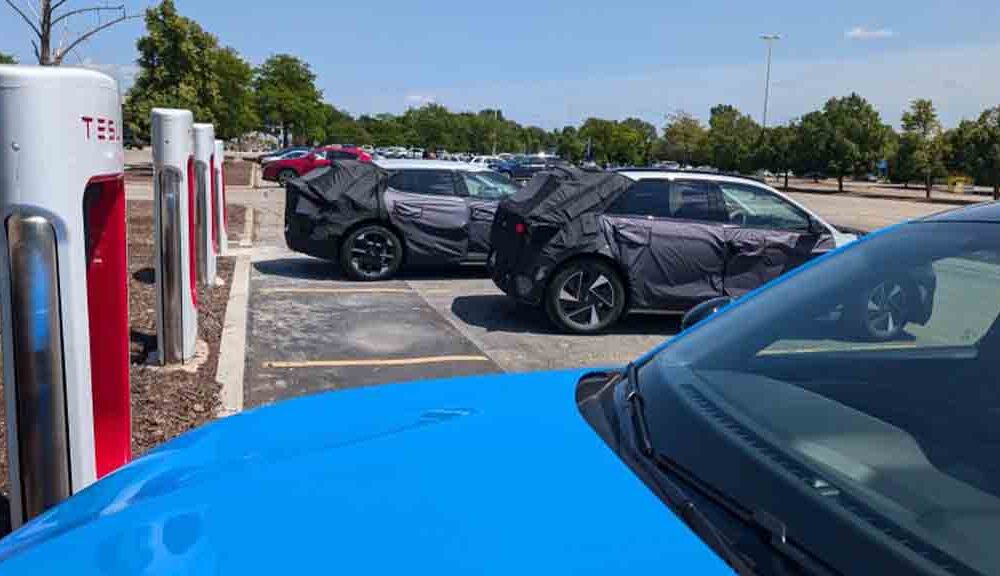 Hyundai Ioniq 5 and Kia EV6 spotted at charging with Tesla NACS connector