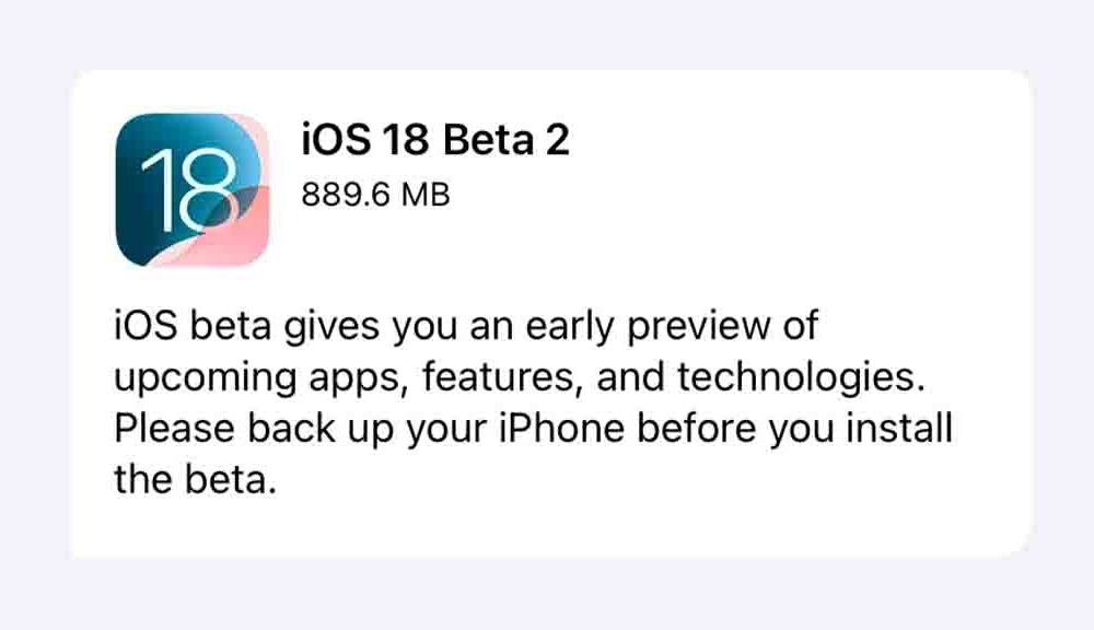 iOS 18 Public beta 2