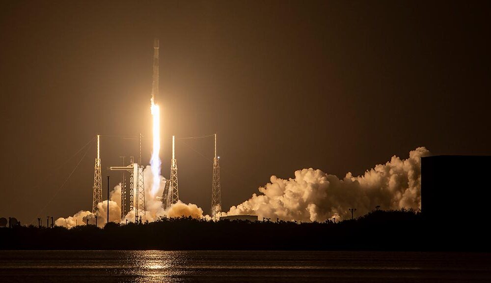 SpaceX Falcon 9 Lifting Off from Space Launch Complex 40 (SLC-40) at Cape Canaveral Space Force Station in Florida