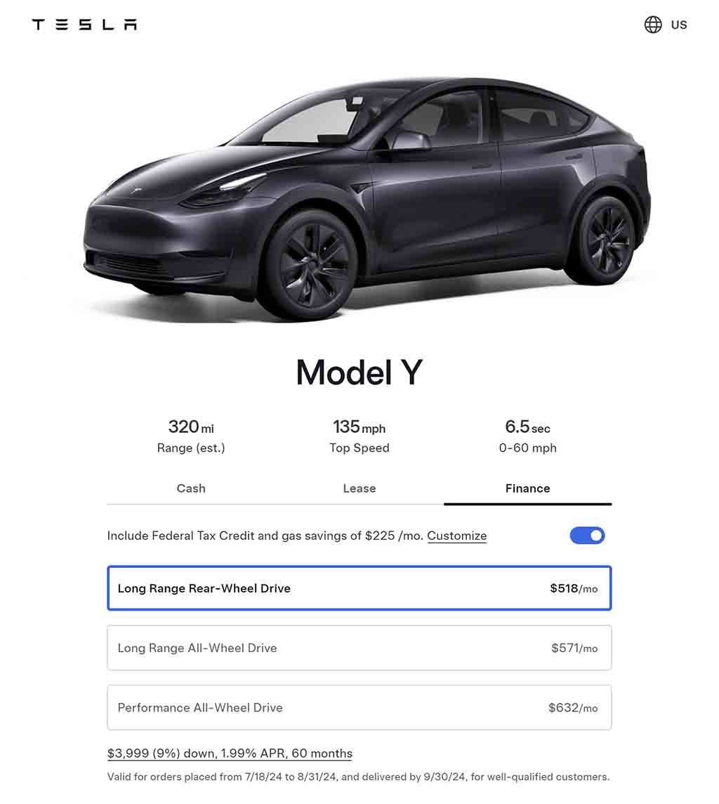 1.99% APR Tesla Model Y