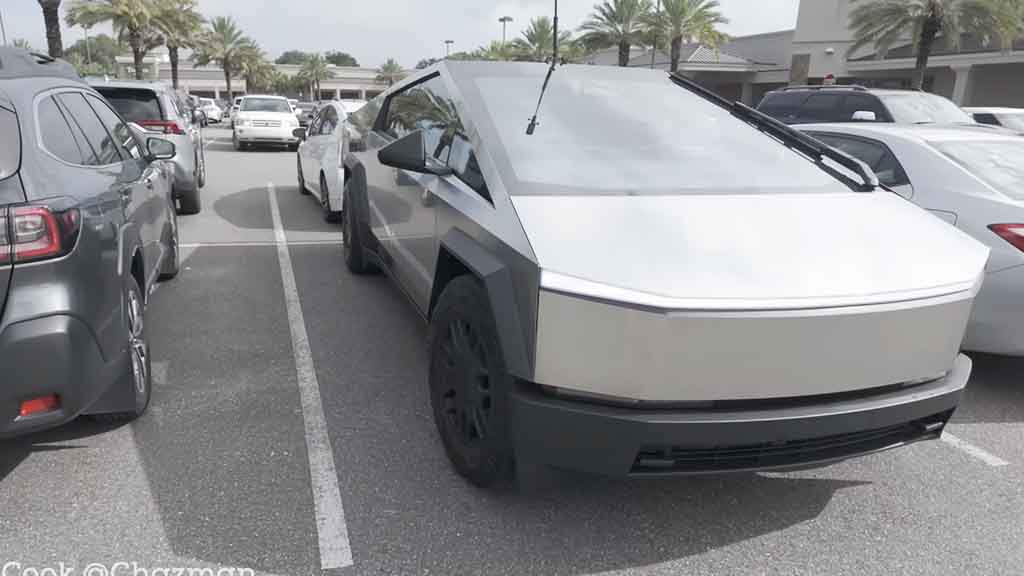 Tesla Cybertruck in a Parking Lot