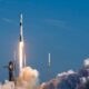 SpaceX Falcon 9 Lifting Off from Space Launch Complex 40 at Cape Canaveral Space Force Station in Florida