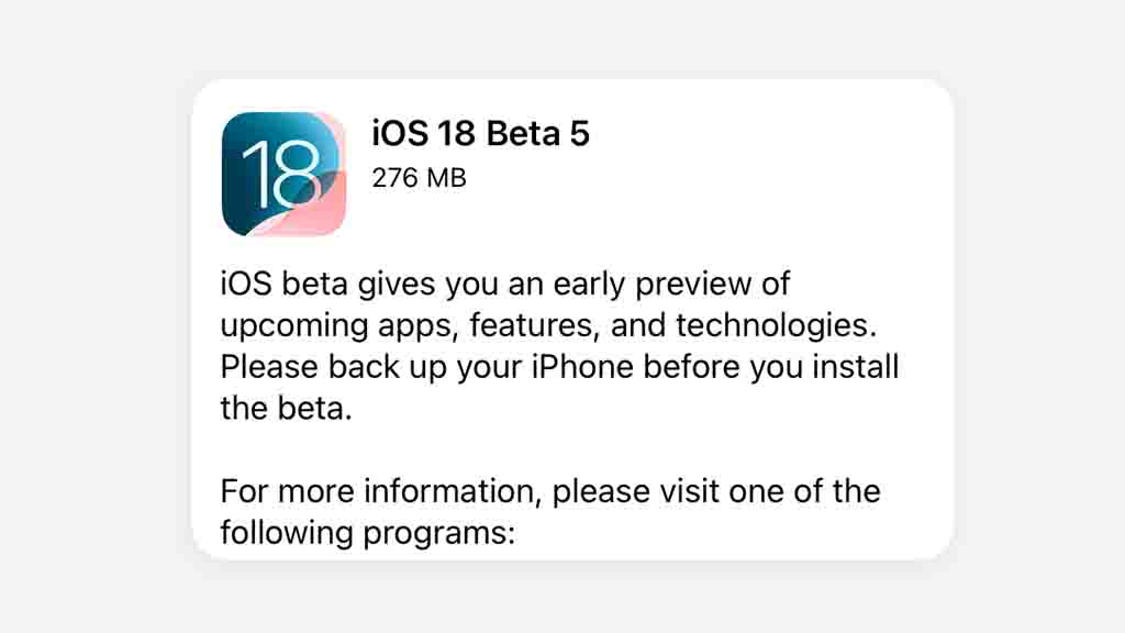 iOS 18 Beta 5