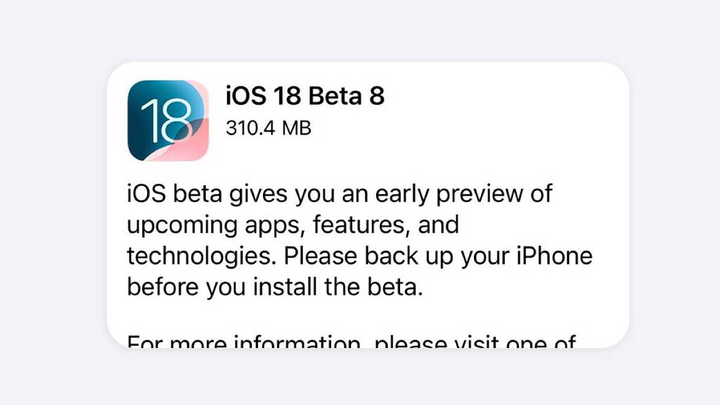 iOS 18 Beta 8