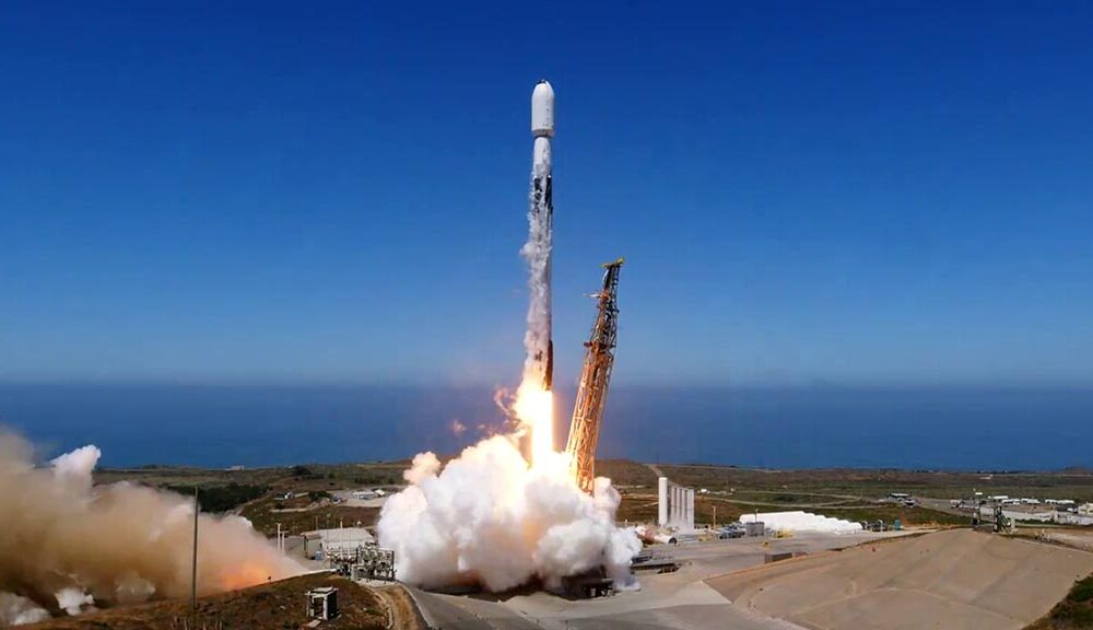 SpaceX Falcon 9 with 11th Rideshare Mission Lifting Off from Space Launch Complex 4E at Vandenberg Space Force Base in California