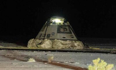 Boeing Starliner spacecraft landed at White Sands Space Harbor in New Mexico.