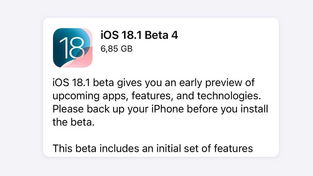 iOS 18.1 Beta 4