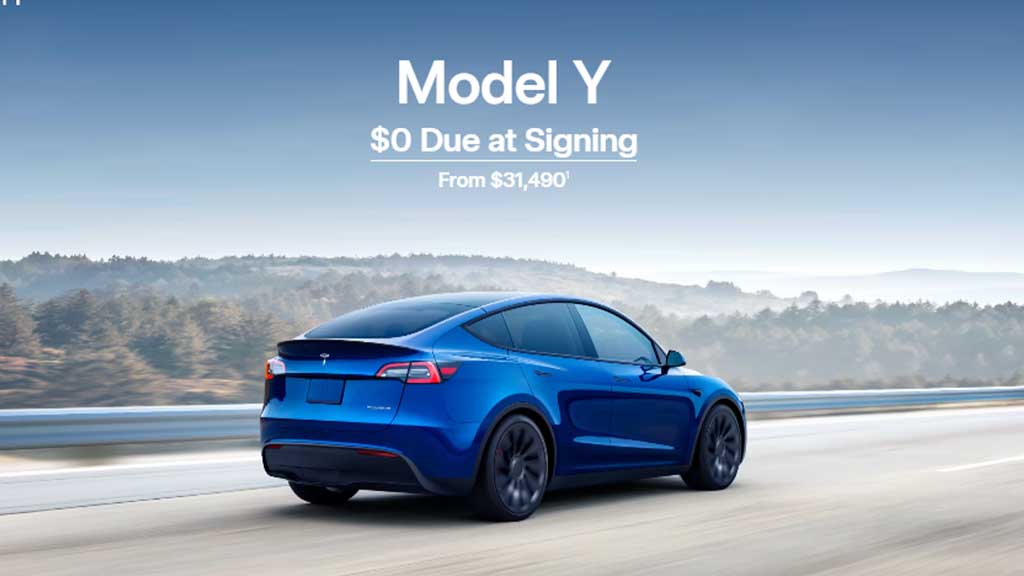 Tesla Model Y $0 due