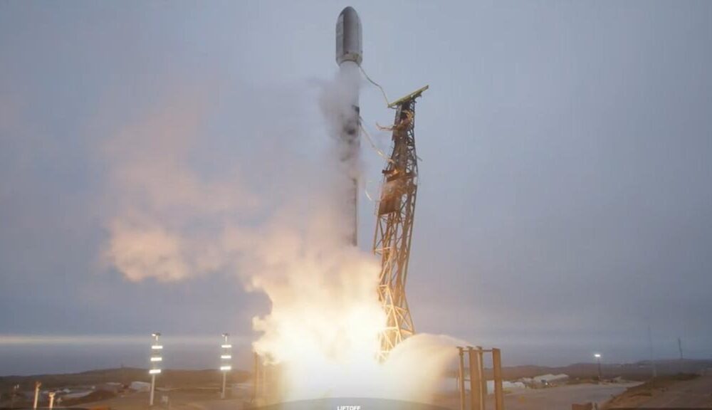 SpaceX Falcon 9 lifting off from from Space Launch Complex 4 East at Vandenberg Space Force Base in California on September 12, 2024