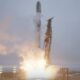 SpaceX Falcon 9 lifting off from from Space Launch Complex 4 East at Vandenberg Space Force Base in California on September 12, 2024