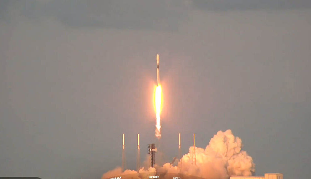 SpaceX Falcon 9 ESA Galileo Mission lifting off from Space Launch Complex 40 at Cape Canaveral Space Force Station in Florida