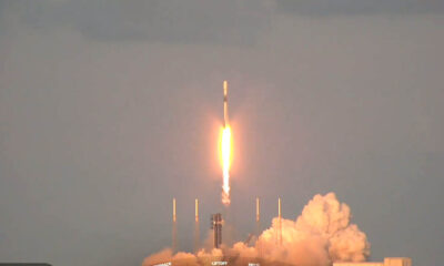 SpaceX Falcon 9 ESA Galileo Mission lifting off from Space Launch Complex 40 at Cape Canaveral Space Force Station in Florida