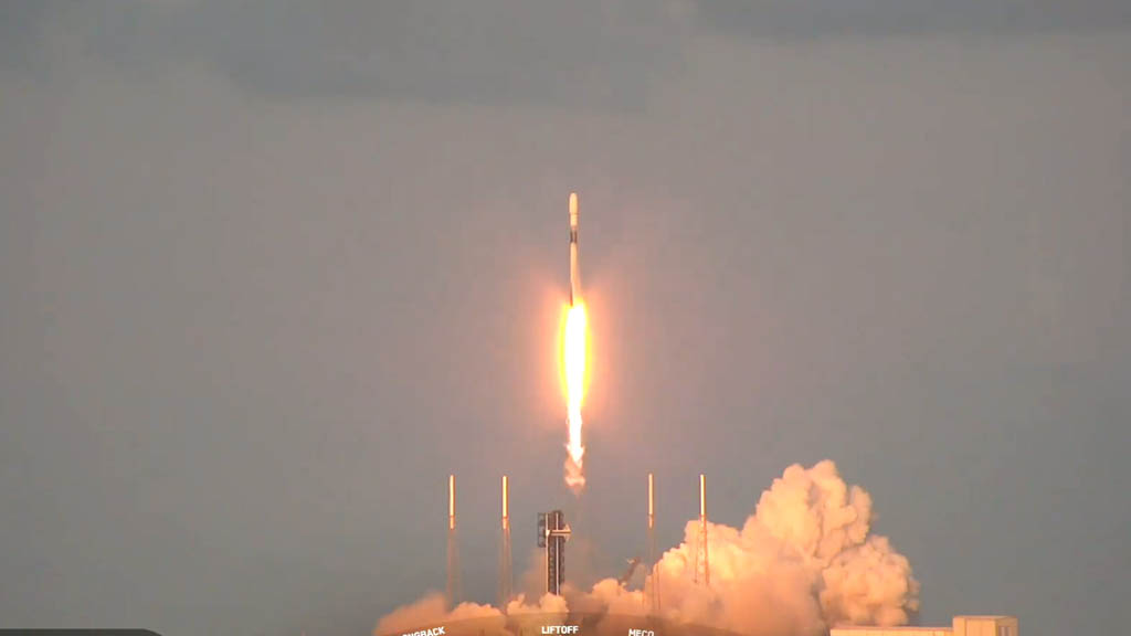 SpaceX Falcon 9 ESA Galileo Mission lifting off from Space Launch Complex 40 at Cape Canaveral Space Force Station in Florida