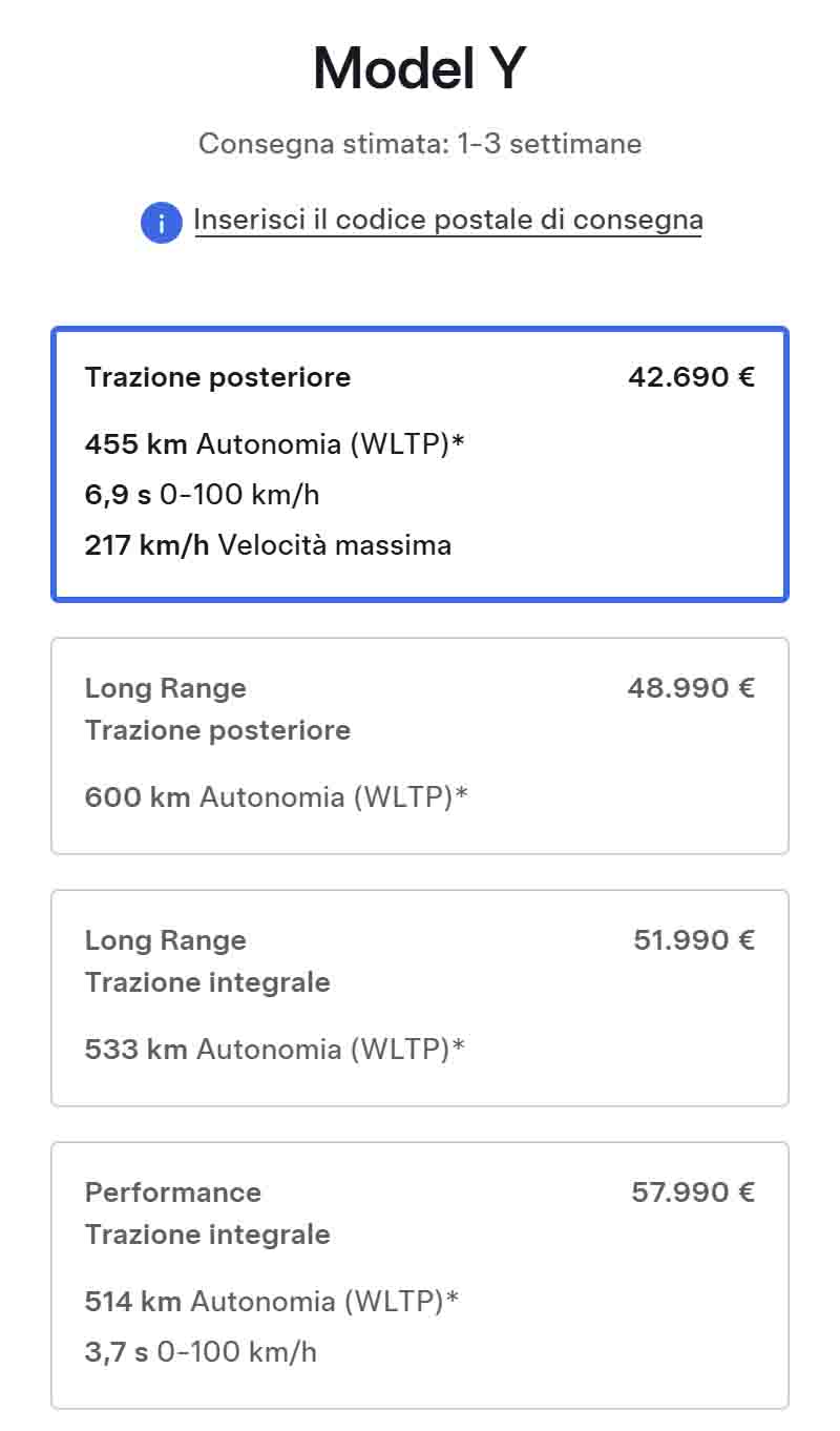 Tesla Bonus Model 3 Model Y Italy