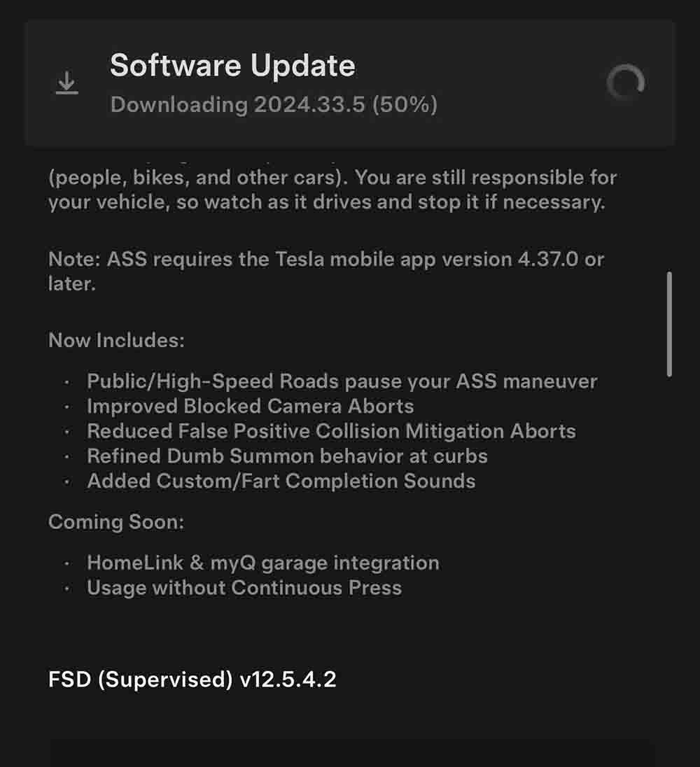 Tesla FSD 12.5.4.2