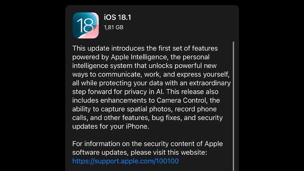 iOS 18.1 with Apple Intelligence