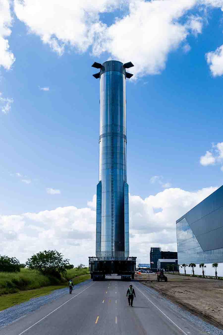 SpaceX Starship Booster Rollout to Starbase pad (Source - SpaceX)