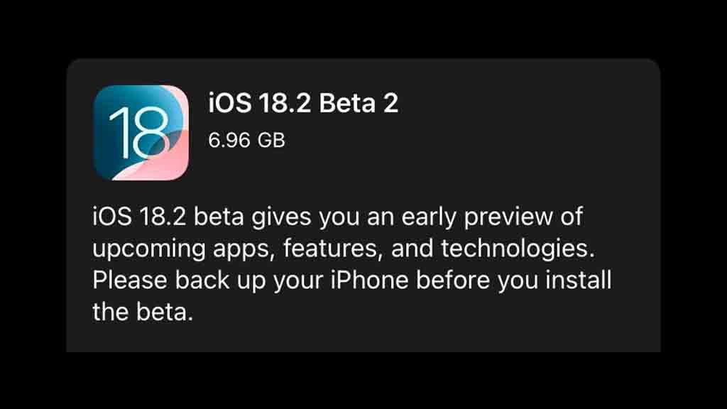 iOS 18.2 Beta 2