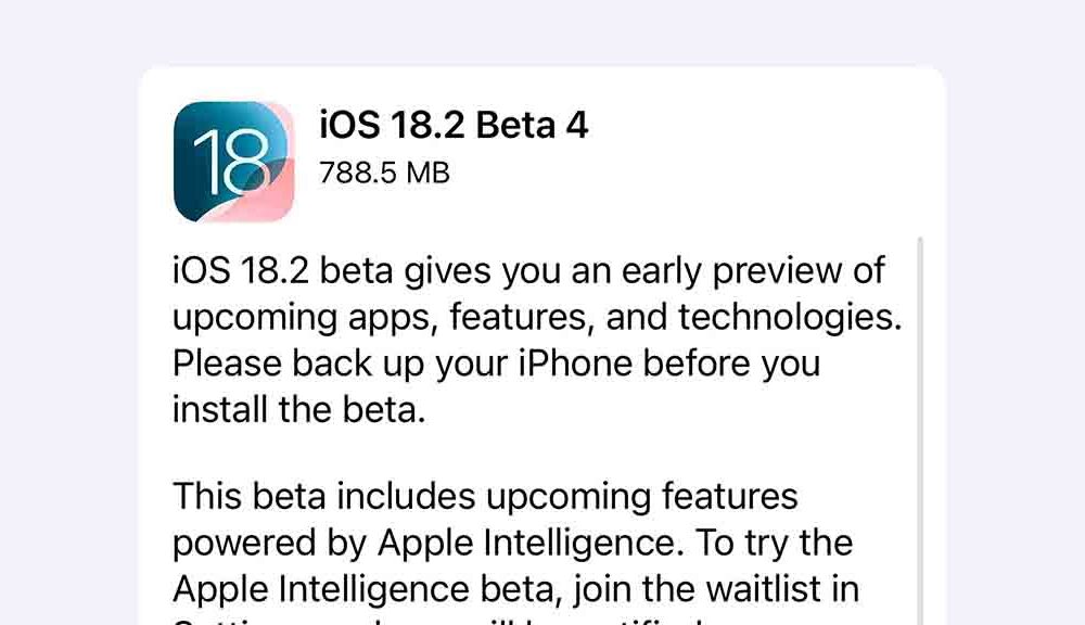 iOS 18.2 Beta 4