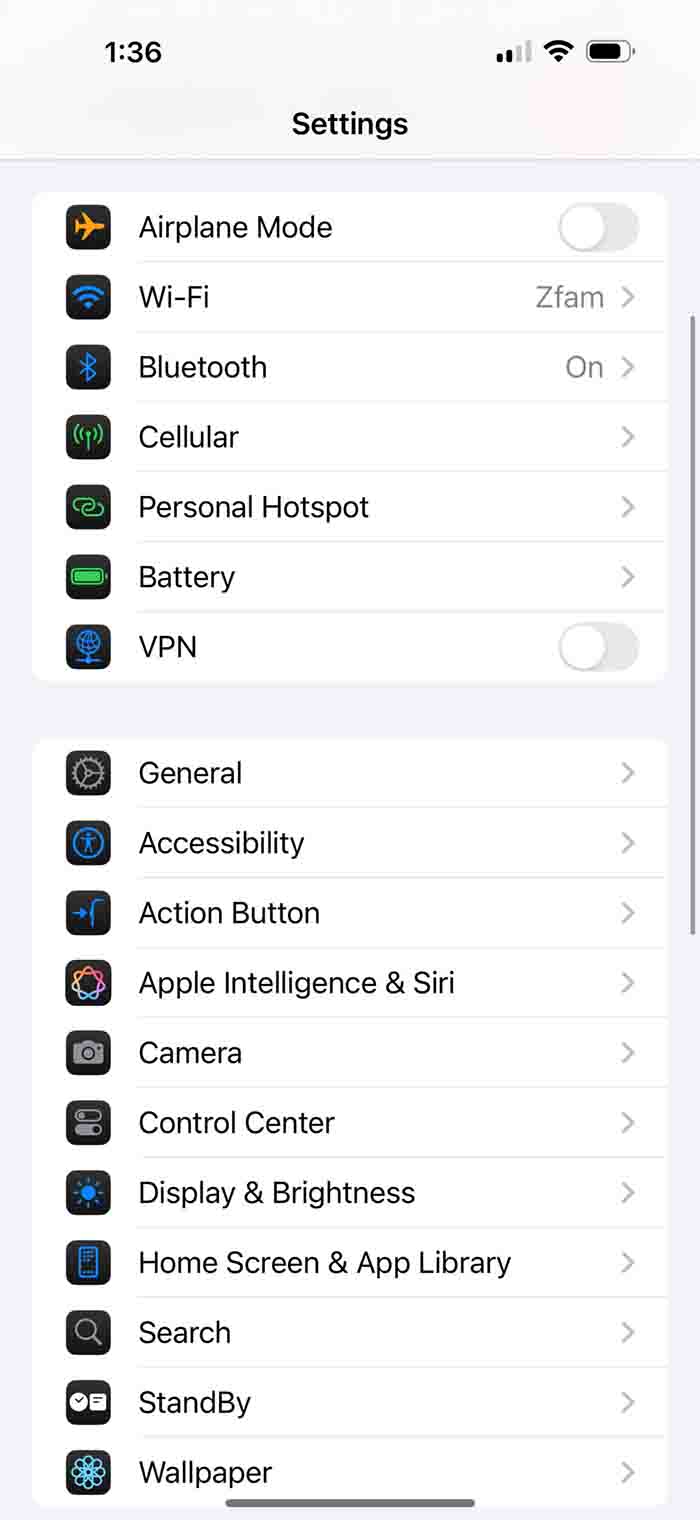 iOS 18.2 Tinted Settings Icons