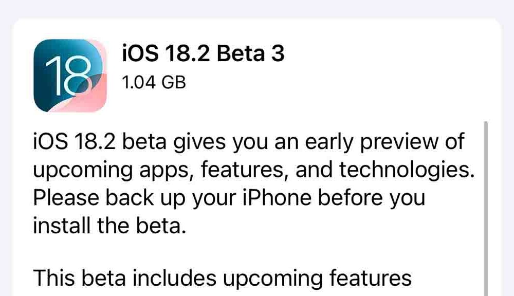 iOS 18.2 Beta 3