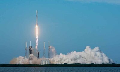 SpaceX Falcon 9 lifting off from Space Launch Complex 40 at Cape Canaveral Space Force Station in Florida