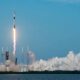 SpaceX Falcon 9 lifting off from Space Launch Complex 40 at Cape Canaveral Space Force Station in Florida