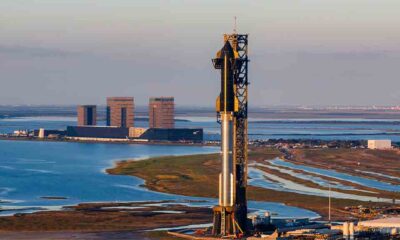 SpaceX Starship Stacked on the Launch Mount at Starbase, Texas