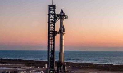 SpaceX Starship Stacked on the Launch Mount at Starbase, Texas