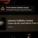 Tesla camera visibility warning