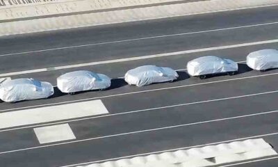 Several Covered Tesla at Fremont Factory